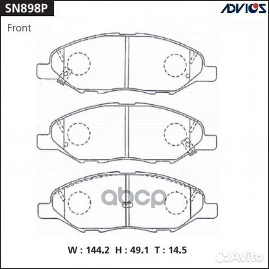 SN898P, advics, Колодки тормозные дисковые SN