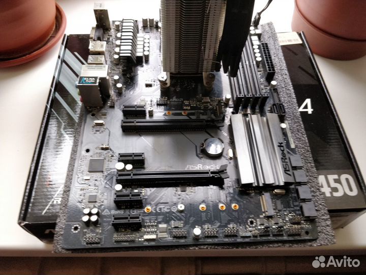 AMD Ryzen 5 3600 + ASRock B450 Pro4 + кулер
