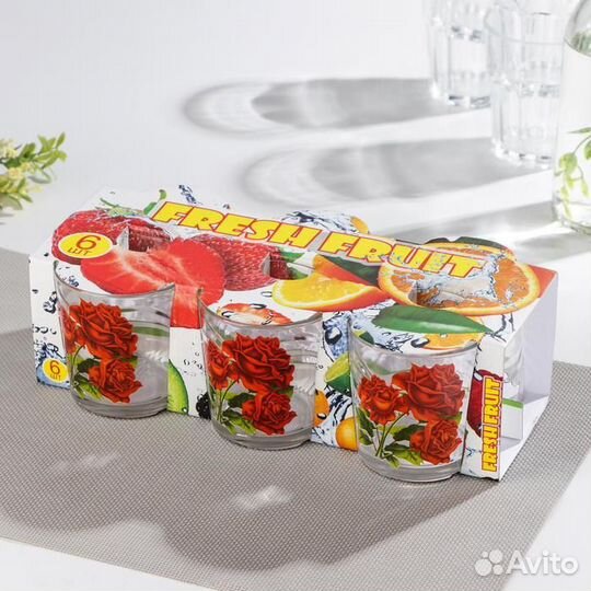 Набор стаканов для коктейля «Букеты», 210 мл, 6 шт