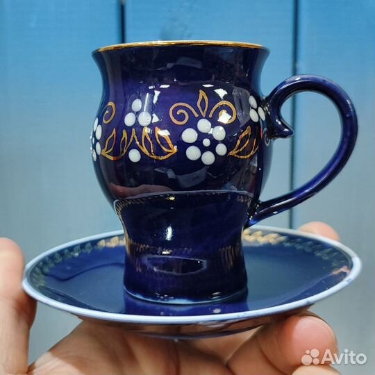 Кофейный сервиз Бронницы, СССР, кобальт