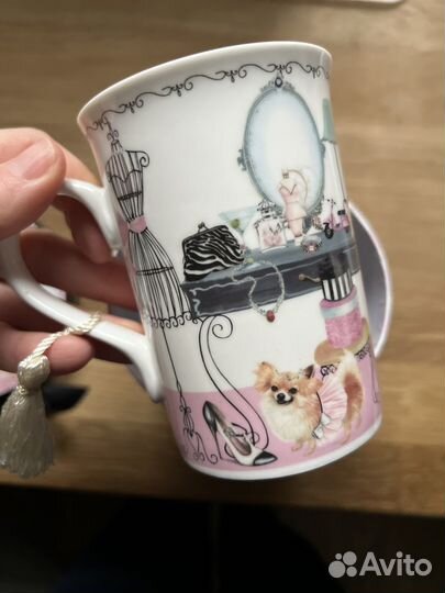 Кружка в стиле шебби шик, новая, в коробке