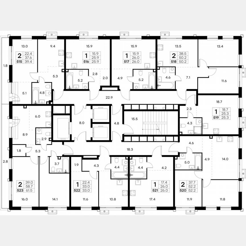 1-к. квартира, 39,4 м², 16/23 эт.