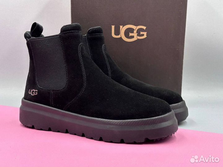 Мужские ботинки высокие замшевые ugg chelsea