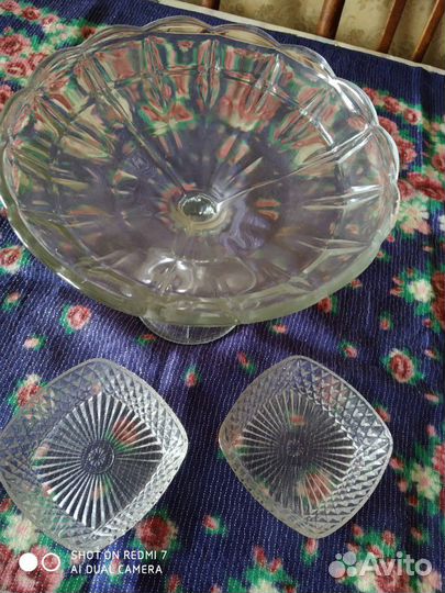 Ваза для фруктов и конфетницы(стекло, ретро)
