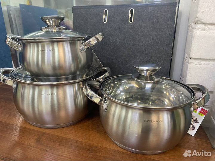 Набор кастрюль новый посуда из нержавейки баки