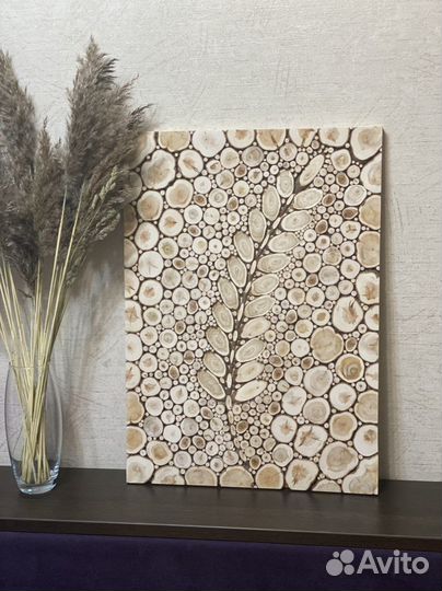 Панно из спилов можевельника картина