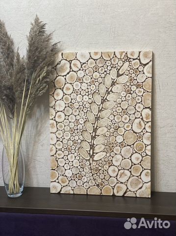 Панно из спилов можевельника картина