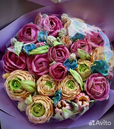 Цветы из зефира