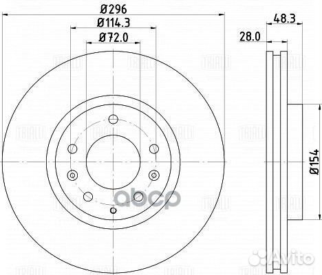 Диск торм. для а/м Mazda CX-7 (07) перед. d296