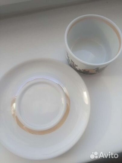 Кофейная чашка с блюдцем фарфор