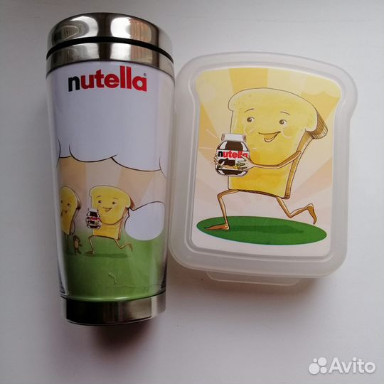 Термокружка + бутербродница для школы nutella