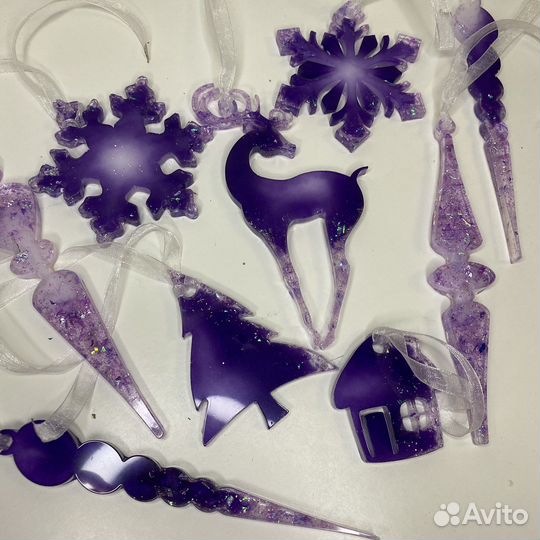 Елочные игрушки из эпоксидной смолы