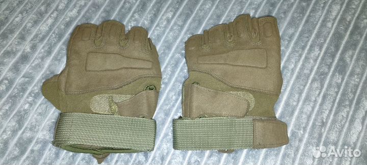 Тактические перчатки без пальцев олива