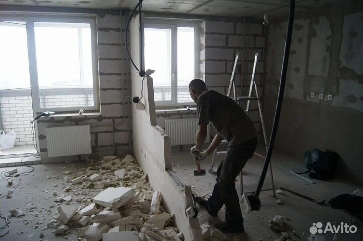 Демонтаж перегородок из блоков