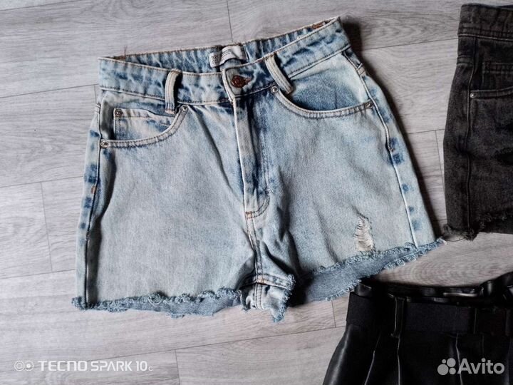 Шорты джинсовые/кожаные
