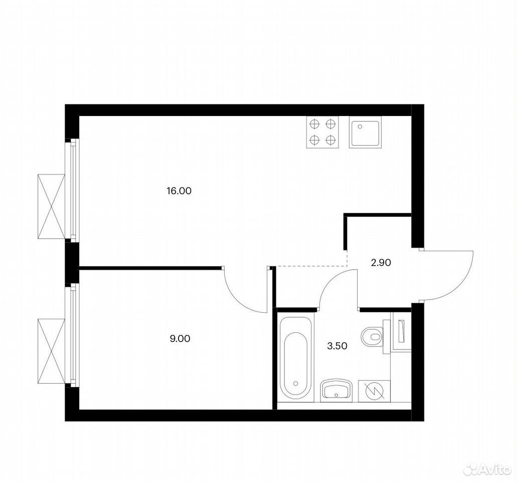 1-комнатная квартира в аренду, Москва, Амурская ул. 2к1 — 90 000 ₽/мес