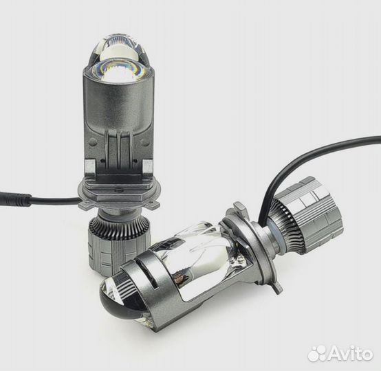 Светодиодная LED лампа H4 с мини линзой 6500k