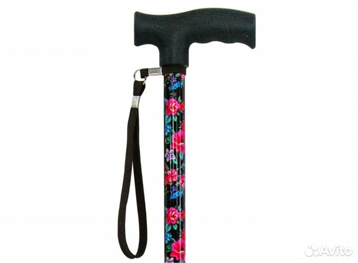 Трость одноопорная телескопическая с рисунком