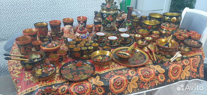 Хохлома, русская народная посуда, фотосессия