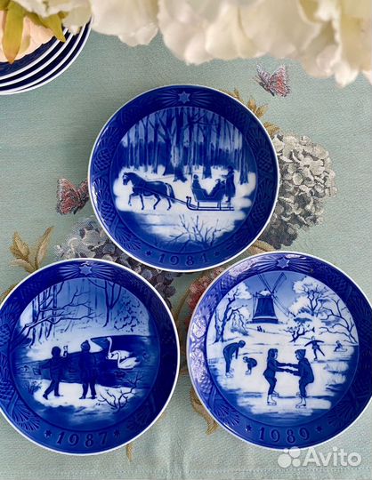 Винтаж Коллекционные тарелки Дания 18 шт