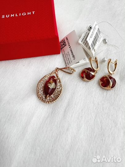 Серьги с янтарем