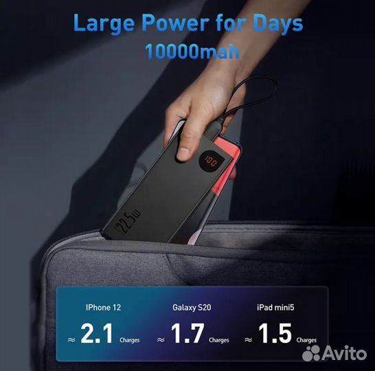 Внешний Аккумулятор Baseus PD3.0+QC3.0 10000mAh