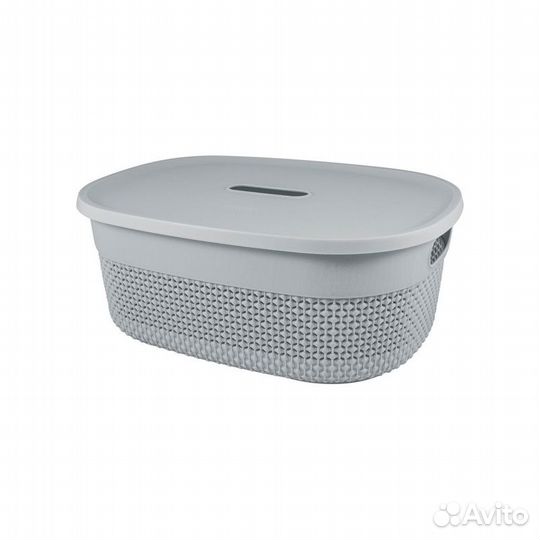 Корзина для хранения с крышкой oslo 12,0 л серый ш
