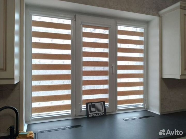 Рулонные шторы день ночь зебра Y291T-O36475