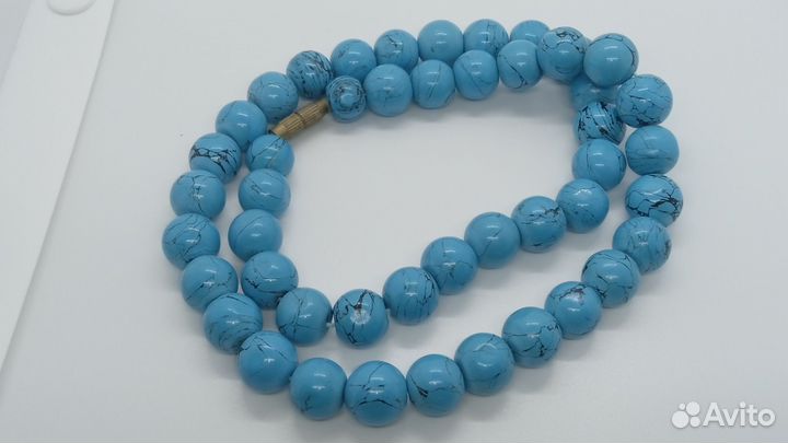 Бусы СССР натуральные бирюза говлит крупные