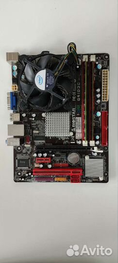 Мат.плата LGA775 biostar G41D3C+CPU+DDR3 4гб