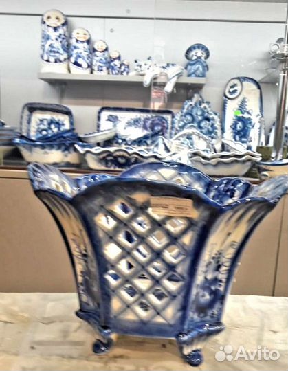 Ваза конфетница гжель