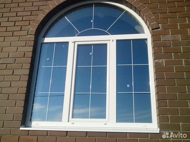 Окно пвх арочное с раскладкой