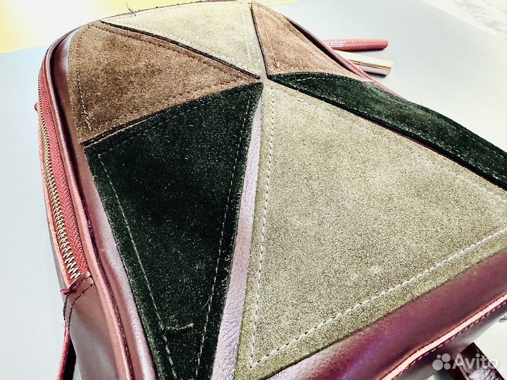 Рюкзак женский кожаный бордовый