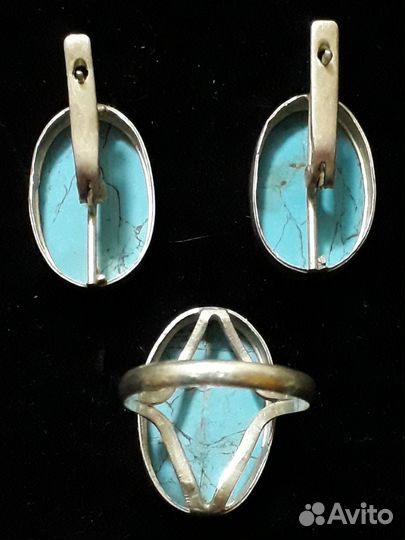 Бирюза Серьги,Кольца Браслет