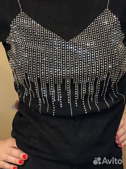 Футболка со стразами lime