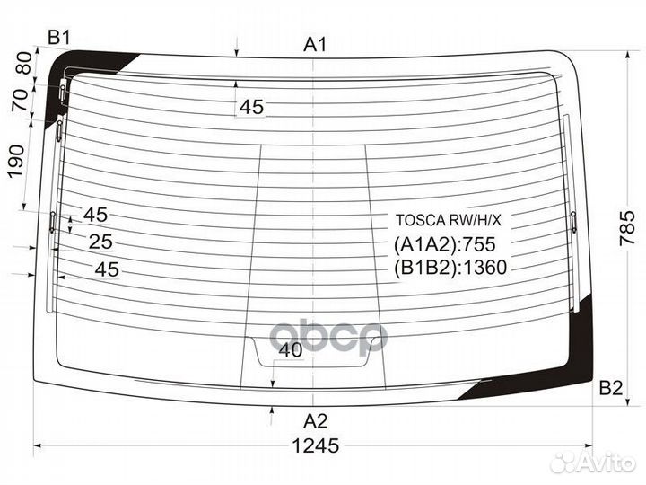 Стекло заднее с обогревом daewoo tosca 06-11/CH