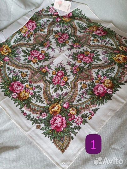 Павловопосадский платок, шерсть, 72х72 новый