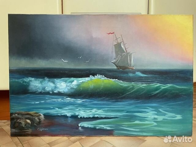 Картина маслом на холсте Марина 40х60