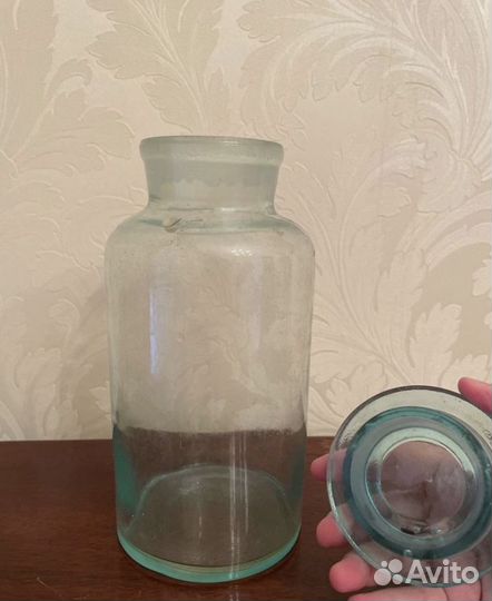 Бутылка банка с крышкой стеклянная новая СССР