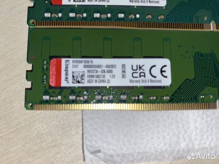 Б/У: озу Kingston kvr32n22d8/16 DDR4 16 гб б.у