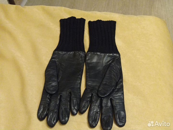 Перчатки женские кожаные длинные