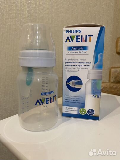 Бутылочка Avent с клапаном, новая