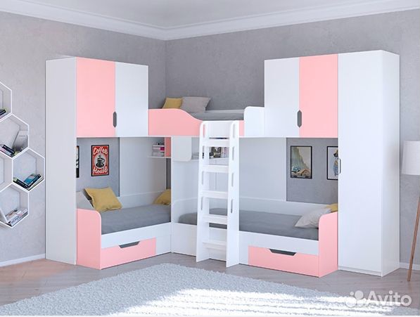 Кровать со шкафом/П и антресолями Сонома/Дуб Молоч