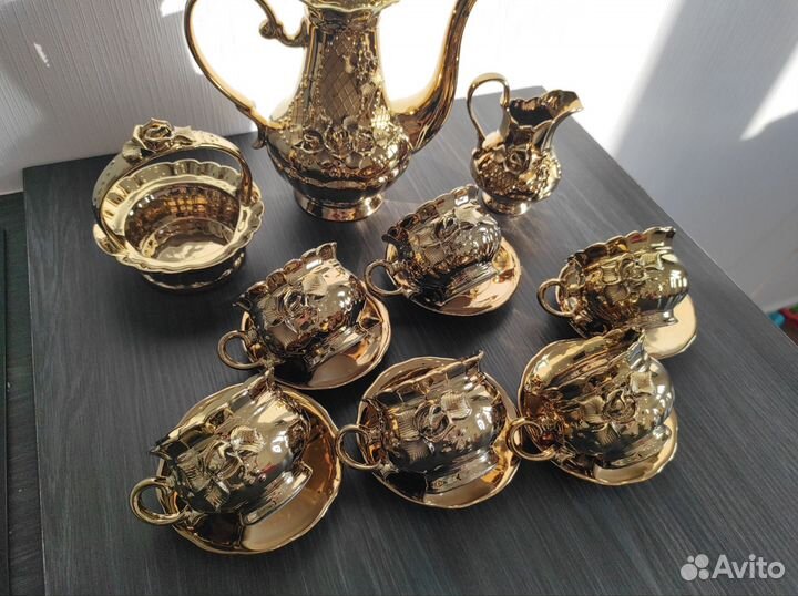 Кофейный сервиз Золотая роза СССР