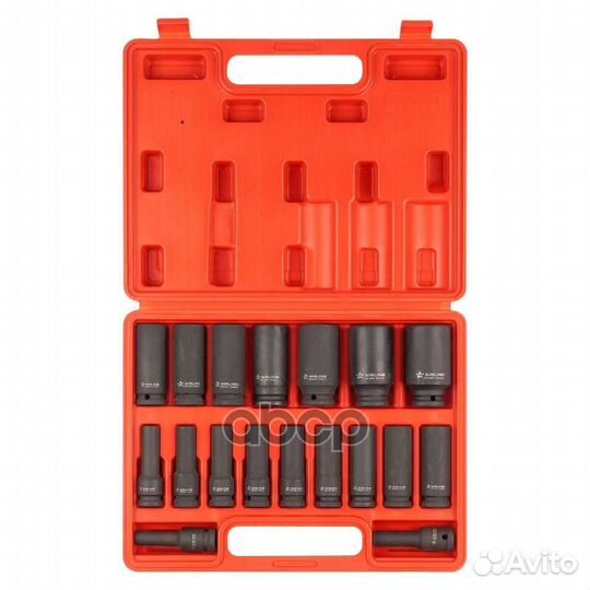 Набор головок ударных удлиненных 1/2 78мм 18 пр