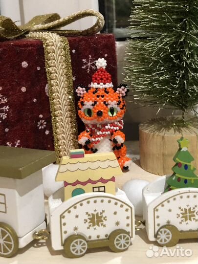 Амигуруми из бисера тигр