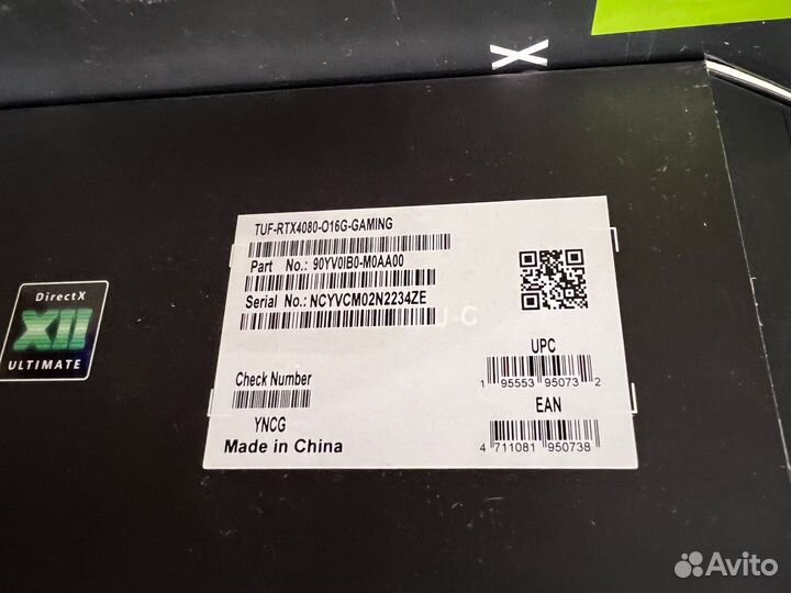 Видеокарта asus tuf gaming oc 4080