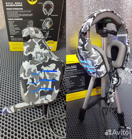 Игровые наушники с Микрофоном Полицейский камуфляж