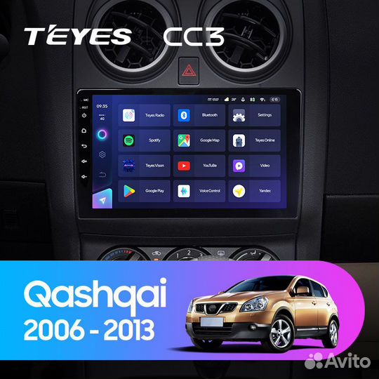 Магнитола Teyes CC3 3/32 Nissan Qashqai J10