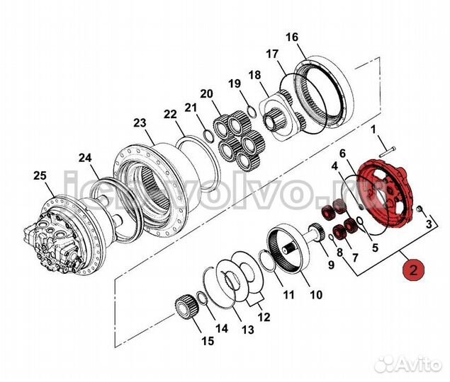 Крышка редуктора JCB220 332/H3904